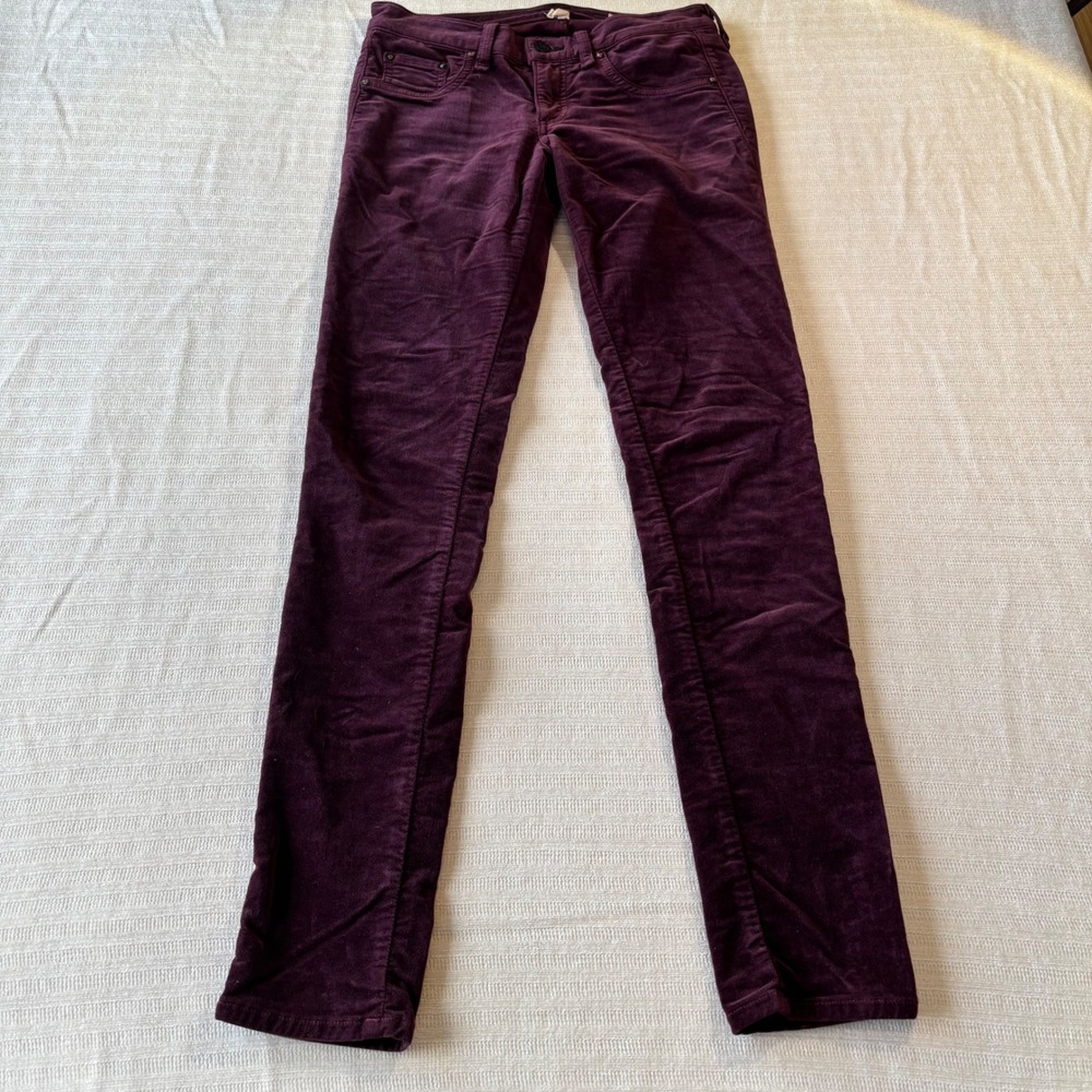 Rag & Bone Burgundy Corduroy Skinny Pants W1502Q232BUR Purple Women 26 - Picture 2 of 11